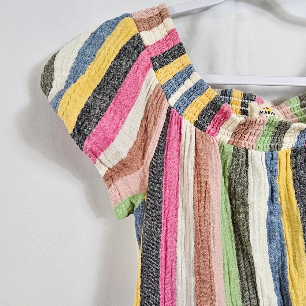 Marine Layer Shirley Off The Shoulder Dress in Stripes - Size M - Picture 4 of 8